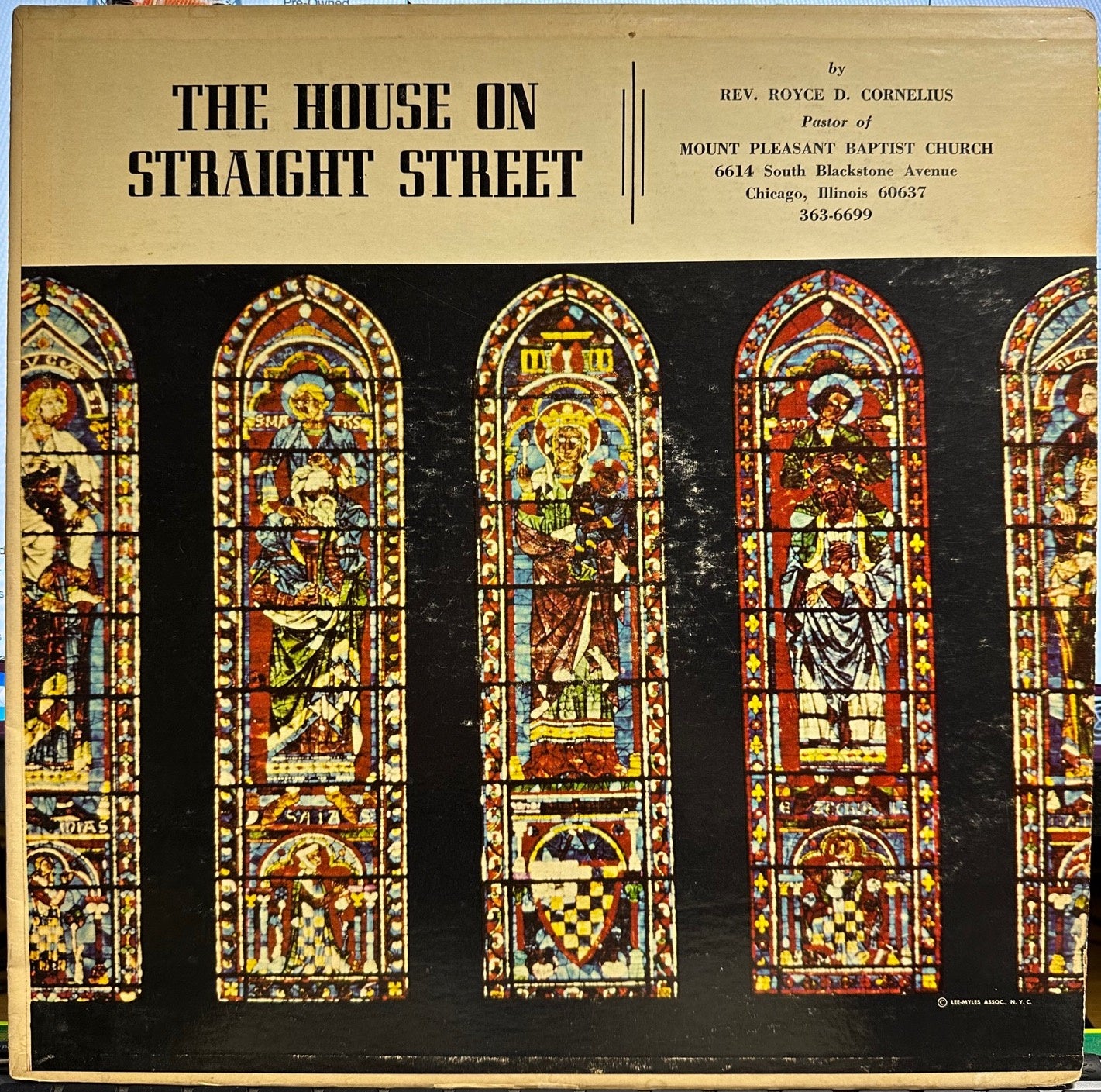 1960s Private Press USA Vinyl LP Record - Rev. Royce D. Cornelius and The Mount Pleasant Baptist Church's Sermon on 'The House On Straight Street' in Good Plus Condition from Chicago