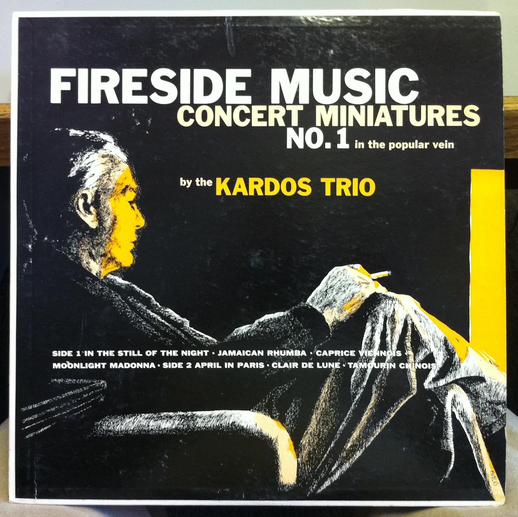 The Kardos Trio - Fireside Music: Concert Miniatures No. 1 In The Popular Style - A Vintage 1960s Blue Vinyl LP Record from Blue Mill USA in Jazz and Lounge Music Category