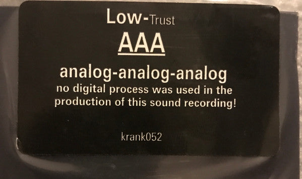 2002 Original Press Vinyl LP Record of Low's Trust Album from Kranky USA, Featuring Hype Sticker and Baggy - Alternative Rock/Indie Rock Music