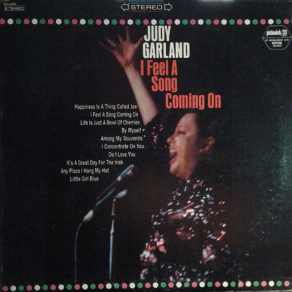1967 USA Pickwick VG+ Vinyl LP Record - Judy Garland's 'I Feel A Song Coming On' Pop Album