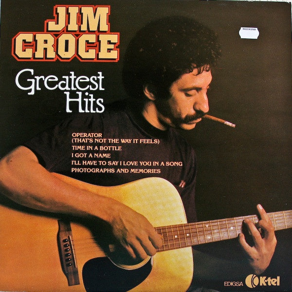 Jim Croce's Iconic Greatest Hits Vinyl Album - VG+ Stereo, 1980 Spanish Release with Some Cover Wear, Folk Music Collection