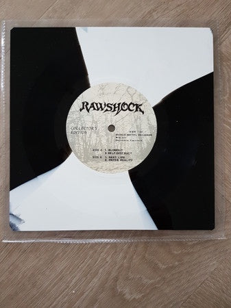 1990 World Metal Iron Works Shaped 7 - Inch EP Vinyl Record of Thrash and Heavy Metal Genre: Mersinary and Rawshock Split