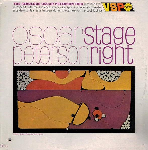 The Fantastic Oscar Peterson Trio's Stage Right - A Vintage 1966 Verve USA Vinyl LP Record in the Jazz and Cool Jazz Genres