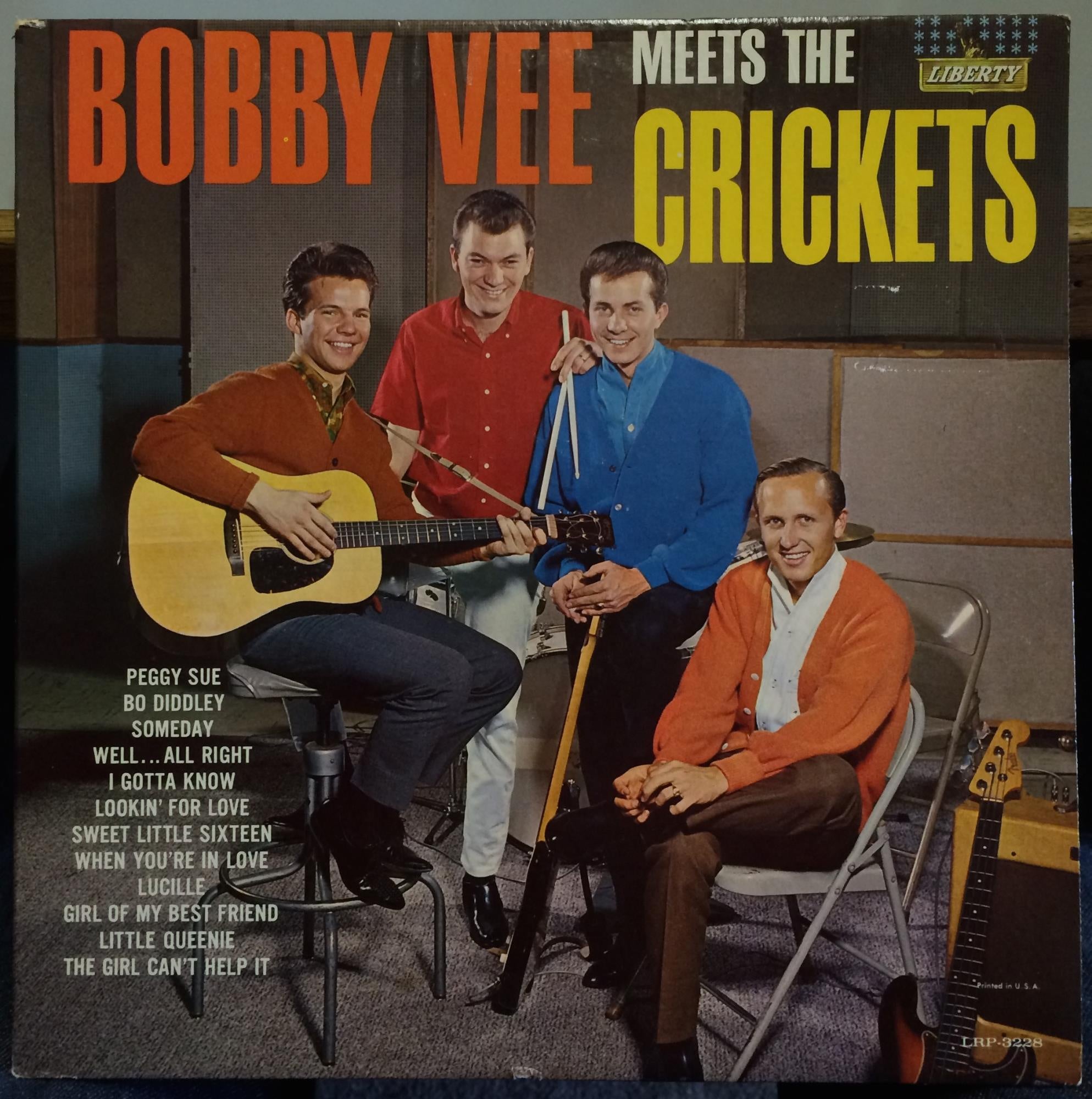 1963 Liberty USA White Label Promo LP: Bobby Vee Meets The Crickets - Rock & Roll Vinyl