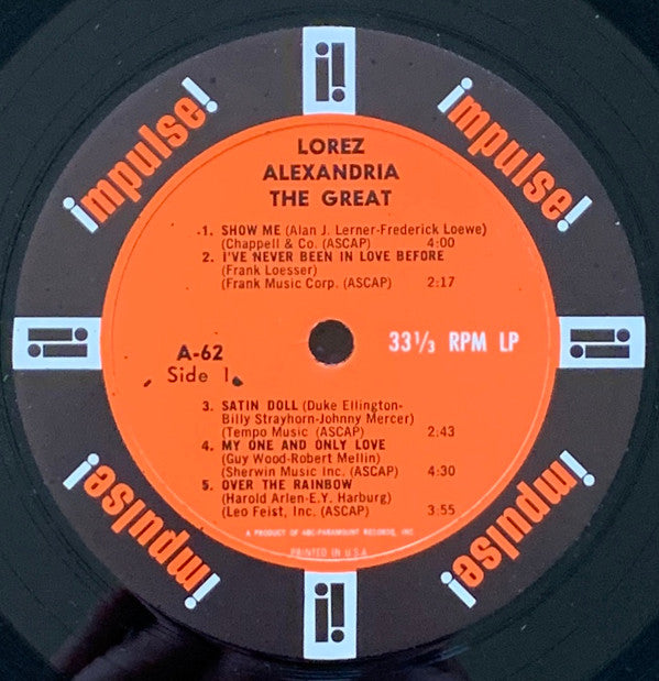 1964 USA Mono Vinyl LP Record - Lorez Alexandria's Jazz & Vocal Masterpiece