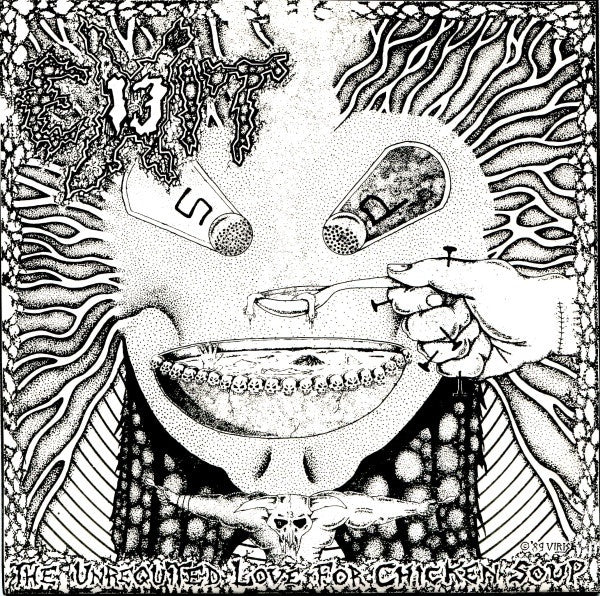 Exit-13 - 1990 French Thrash 7 - inch EP Vinyl Record Titled 'The Unrequited Love For Chicken Soup' with 2 Inserts in Thrash, Grindcore, and Hardcore Genres