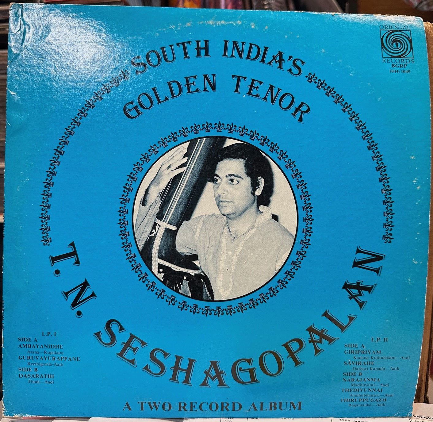 T.N. Seshagopalan - The Golden Tenor of South India - High - Quality 2 LP Vinyl Record from 1983 by Oriental USA in World, Carnatic, and Indian Classical Music Categories