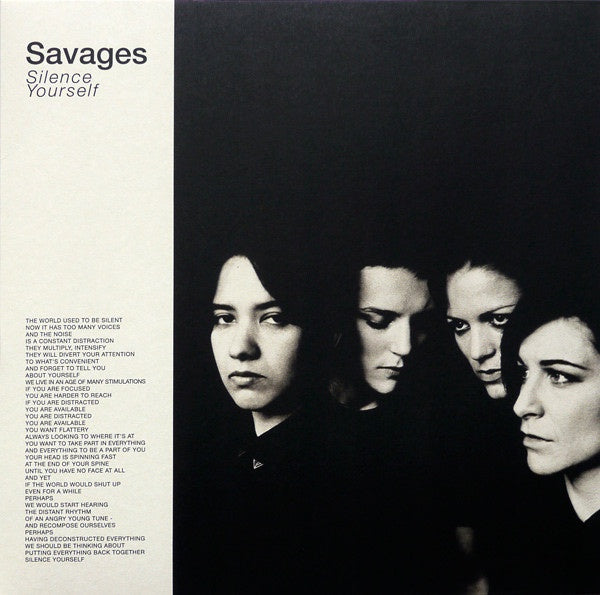 2013 Savages - Silence Yourself Mint LP Vinyl Record with Download - Rock/Post - Punk
