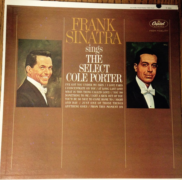 Frank Sinatra - A Collection of Select Cole Porter Songs on a VG+ Quality 1965 Capitol USA Mono Vinyl LP Record - Jazz and Vocal Music