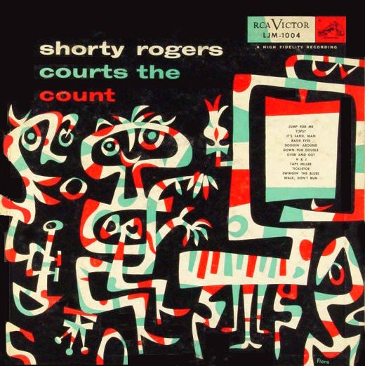 Shorty Rogers – Shorty Rogers Courts The Count - VG+ LP Record 1954 RCA USA Mono Vinyl & Jim Flora Cover Art - Jazz / Big Band