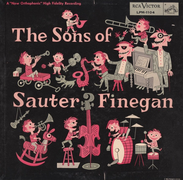 1955 RCA USA Mono Vinyl LP Record - The Sons Of Sauter - Finegan's Cool Jazz Album with Jim Flora Cover Art in VG+ Condition