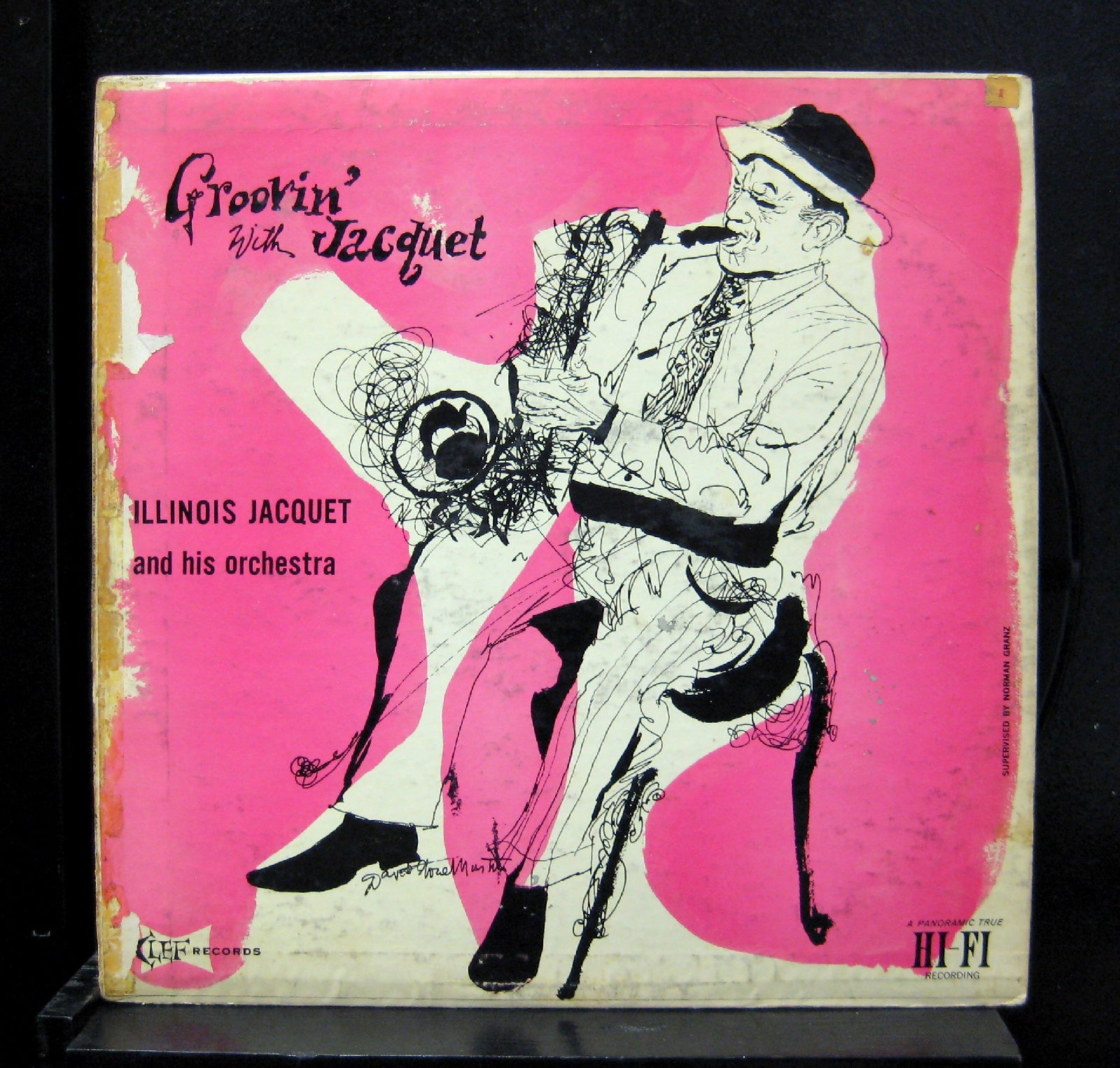 1953 USA Mono Vinyl LP - Illinois Jacquet And His Orchestra's Groovin' With Jacquet - Jazz Bop Record