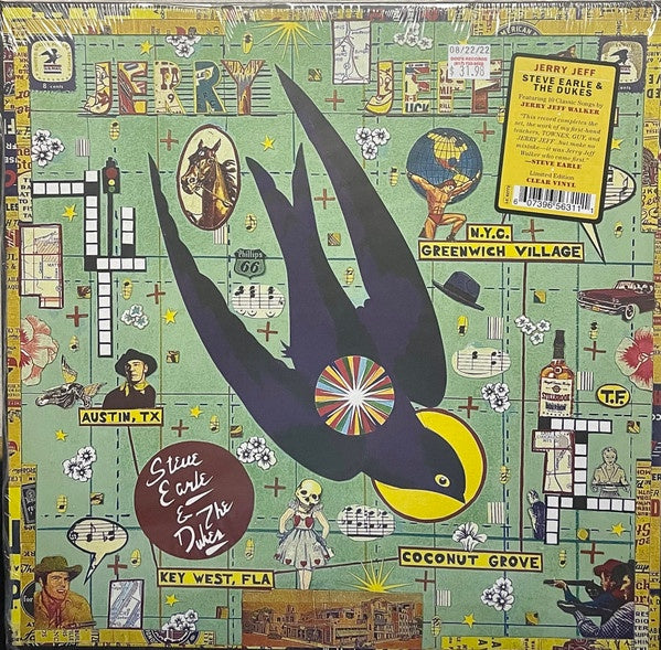 Steve Earle & The Dukes - Jerry Jeff Folk Rock / Americana Mint Condition LP Record Released in 2022 by New West on Clear Vinyl