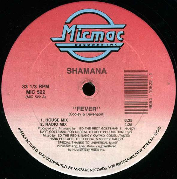1989 US Garage House Vinyl - Shamana's Fever Mint 12 - Single Record