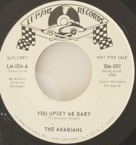 1964 Le-Mans USA Promo 7-Inch Single Vinyl Record - The Arabians' 'You Upset Me Baby' - A Rare Soul Funk Gem with Low Grade G+ Condition