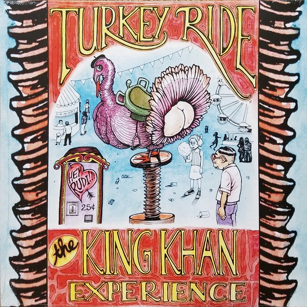 The King Khan Experience - Turkey Ride - 2019 Garage Rock LP Record in Mint Condition, Featuring Baby Blue Vinyl with Red and Clear Splatter Design and Download Option