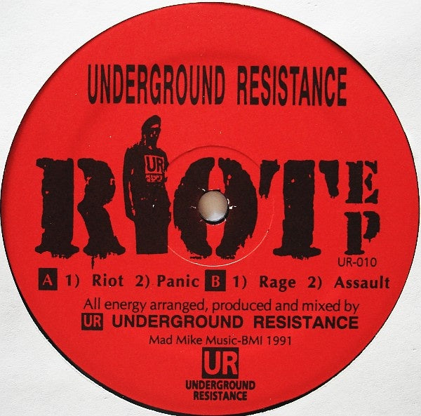 1991 Underground Resistance USA Vinyl - Riot EP VG+ Detroit Techno/Acid Record