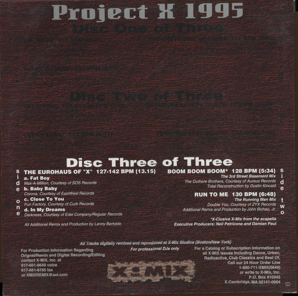 1995 USA Vinyl - Project X Best Of Collection Vol. 3 (VG+ EP Record) - House / Eurodance