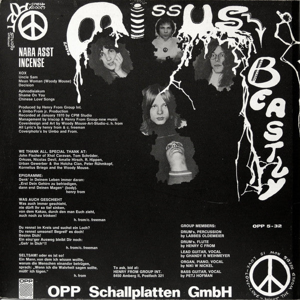 Rare 1970 Original German VG LP Vinyl Record - Missus Beastly's Nara Asst Incense in Krautrock, Psychedelic Rock, and Prog Rock Genres