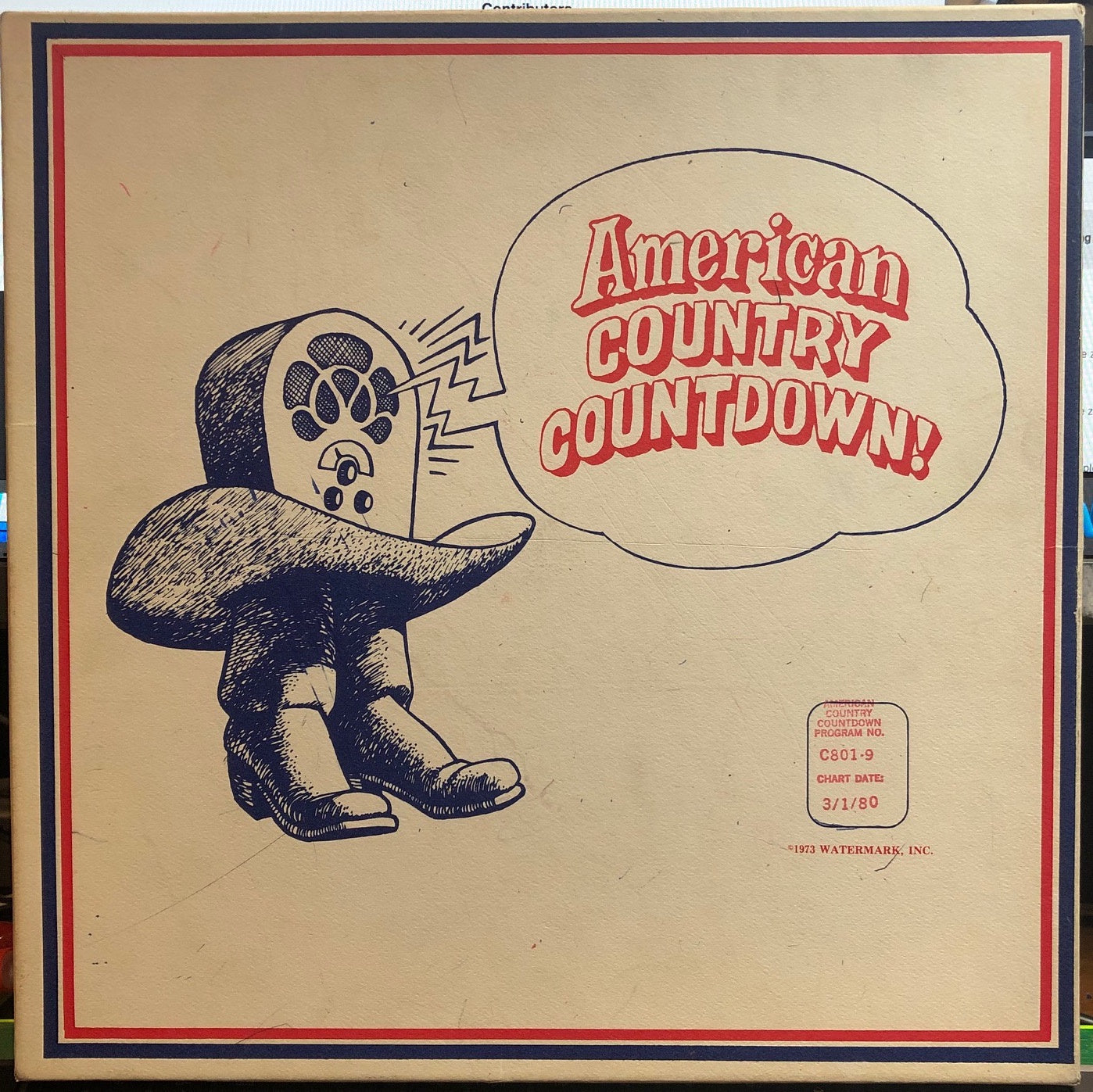 1980 American Country Countdown 3 - LP Record Box Set VG+ with Cue Sheets
