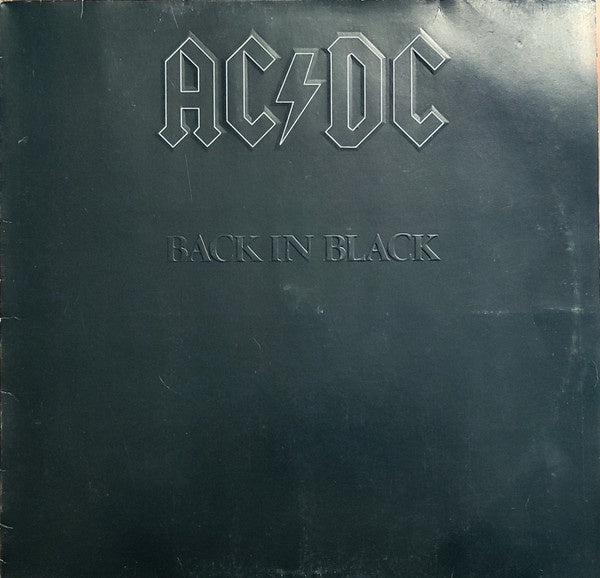 AC/DC - Back In Black - A VG+ Quality 1980 Atlantic USA RL Ludwig Mastered Vinyl LP Record of Hard Rock Genre with Embossed Cover and Grey Print
