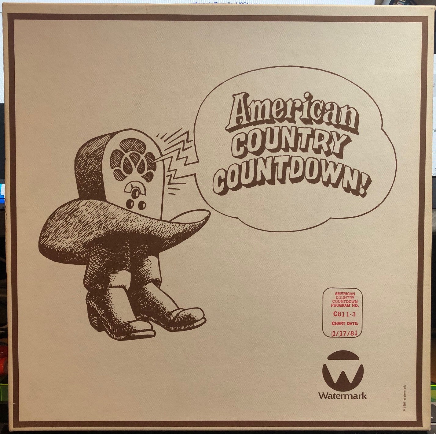 1981 American Country Countdown 01/17/81 - VG+ 3 LP Record Box Set with Cue Sheets