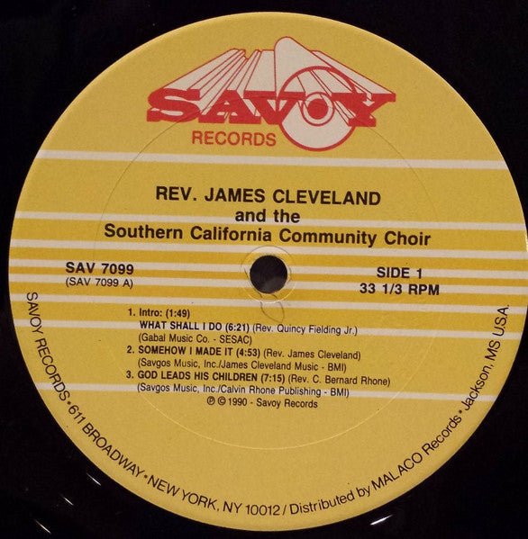 1990 US Vinyl - Rev. James Cleveland & SoCal Community Choir's 'Having Church' Gospel LP