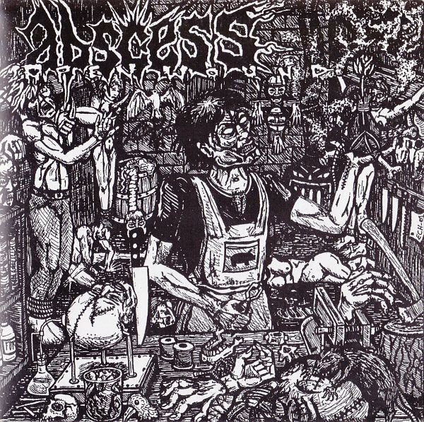 Abscess - Open Wound 7 - Inch Vinyl EP Record from the Netherlands, 1998 Death Metal Rock Music Release