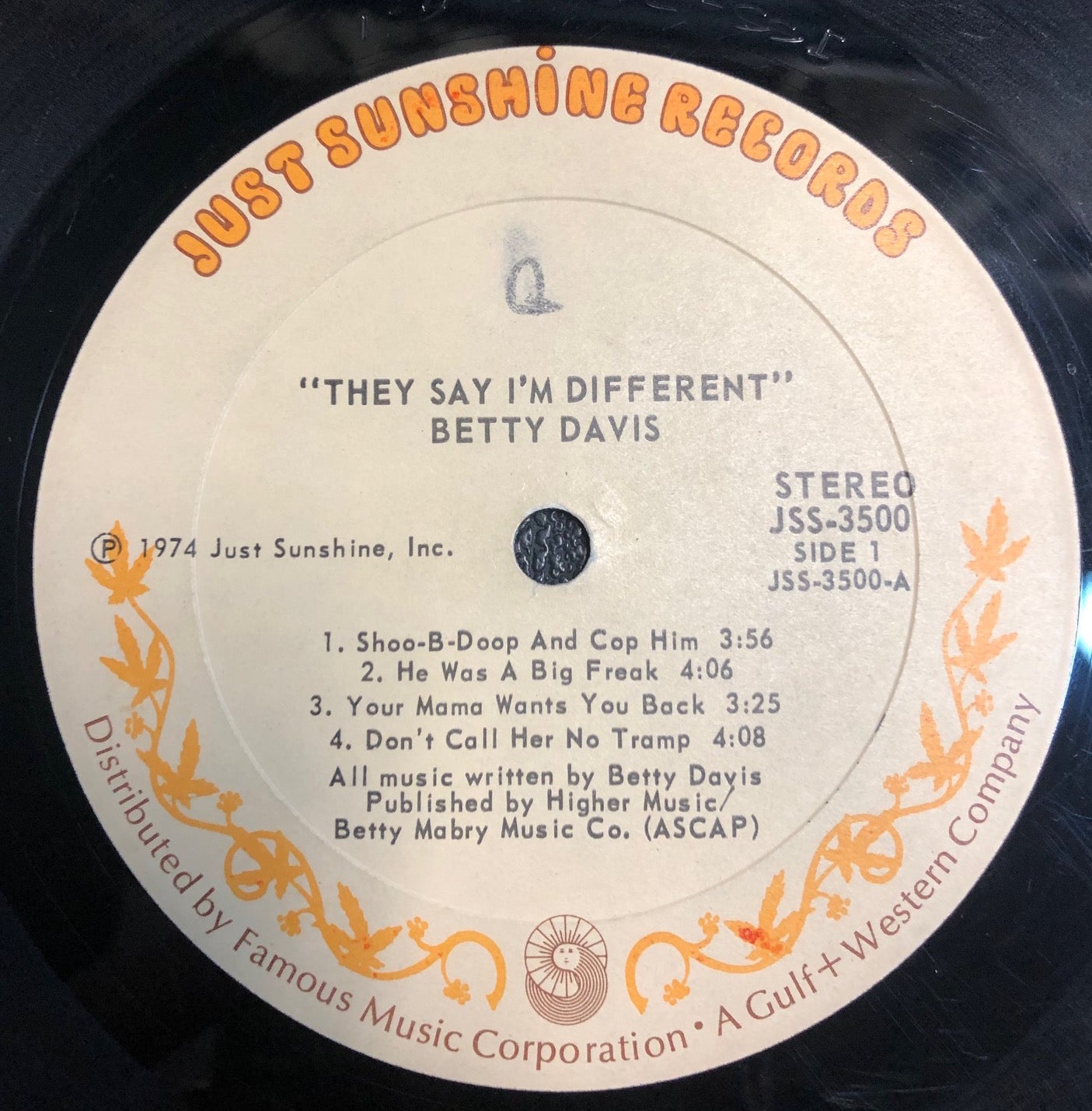 1974 Betty Davis - They Say I'm Different LP Vinyl Record - Soul/Funk/Blues Rock