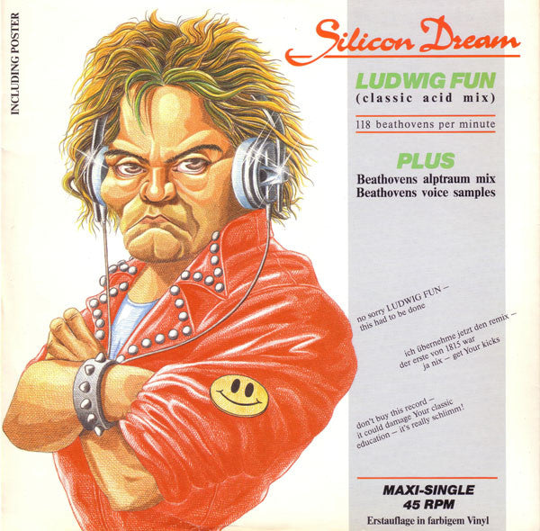 1989 Germany Orange Transparent Vinyl - Silicon Dream's Ludwig Fun Classic Acid Mix 12 - Single Record