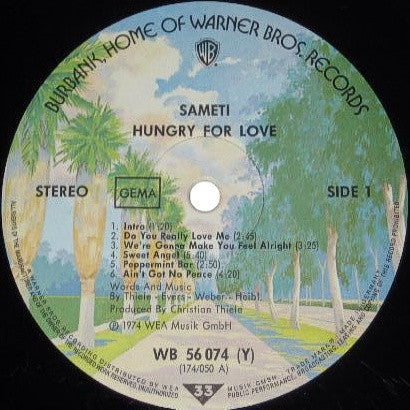 Sameti - Hungry For Love - A Classic 1974 Warner Germany Original Vinyl LP Record in the Genres of Krautrock, Progressive Rock, Hard Rock, and Glam Rock