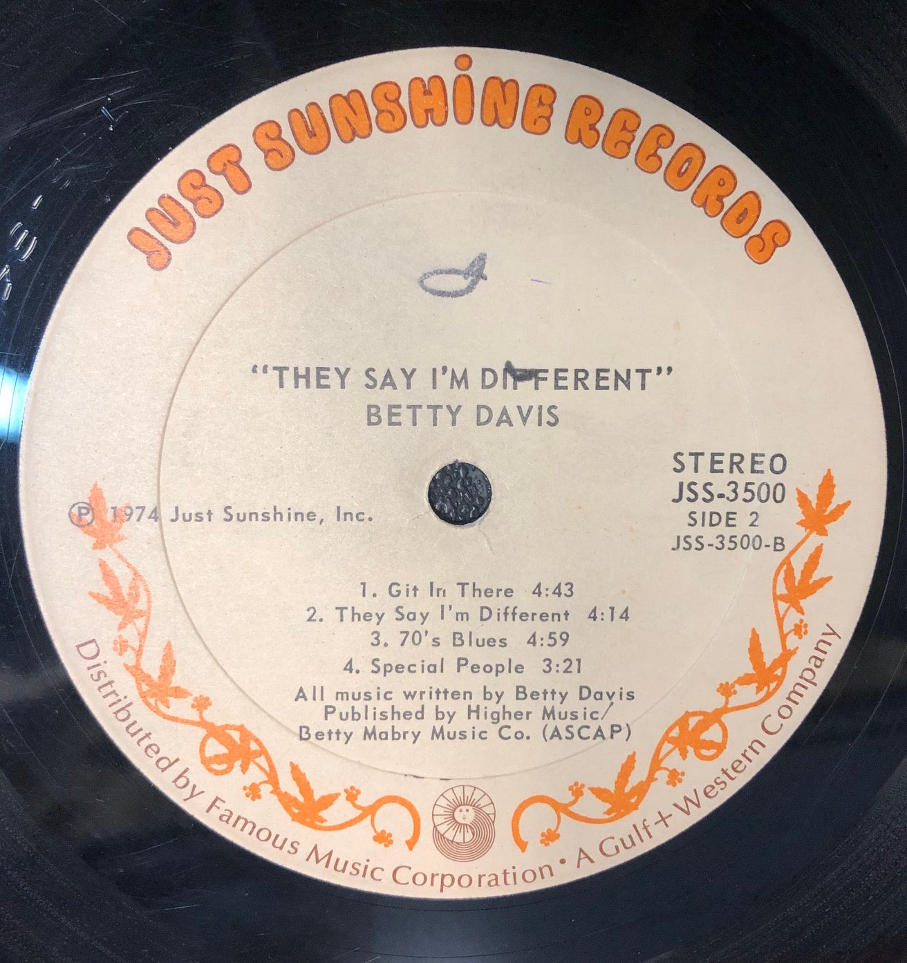 1974 Betty Davis - They Say I'm Different LP Vinyl Record - Soul/Funk/Blues Rock