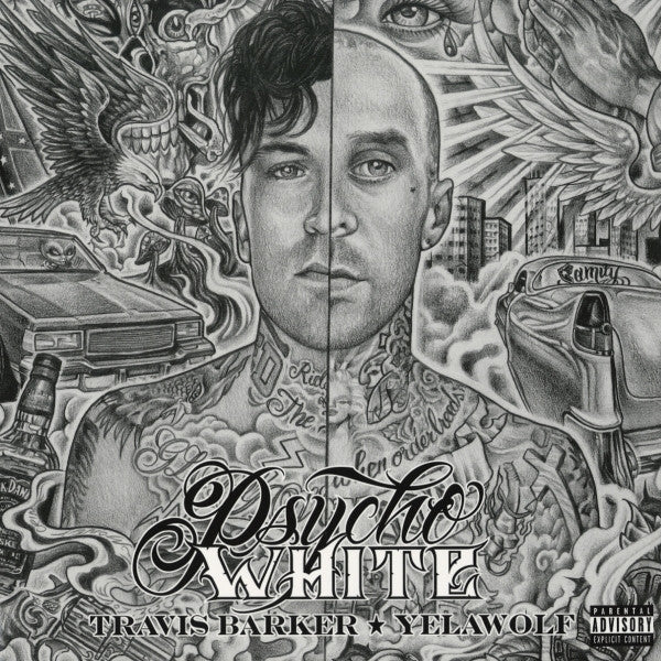 2014 Travis Barker & Yelawolf - Mint Psycho White Hip - Hop EP White Vinyl from USA