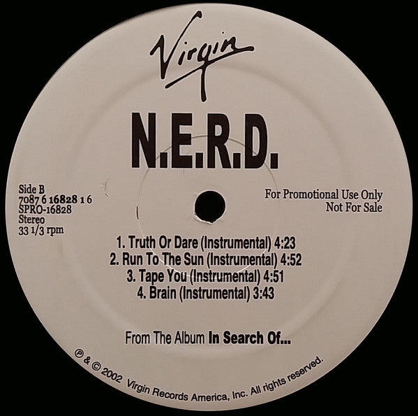 2002 USA Promo Mint LP Record: N*E*R*D - From The Album In Search Of... Hip Hop/Rock/Instrumental