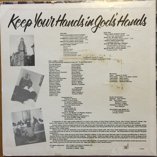 1987 Covenant USA Vinyl LP Record - Samuel R. Parker And The Holy Family Choir's Gospel / Soul Masterpiece - Keep Your Hands In God's Hands with Insert in VG+ Condition