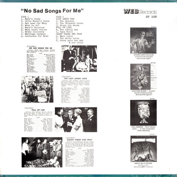George Duning - No Sad Songs For Me (1950) - Mint Condition LP Vinyl Record Released in 1982 by Web Records in the USA - Soundtrack and Score Collection