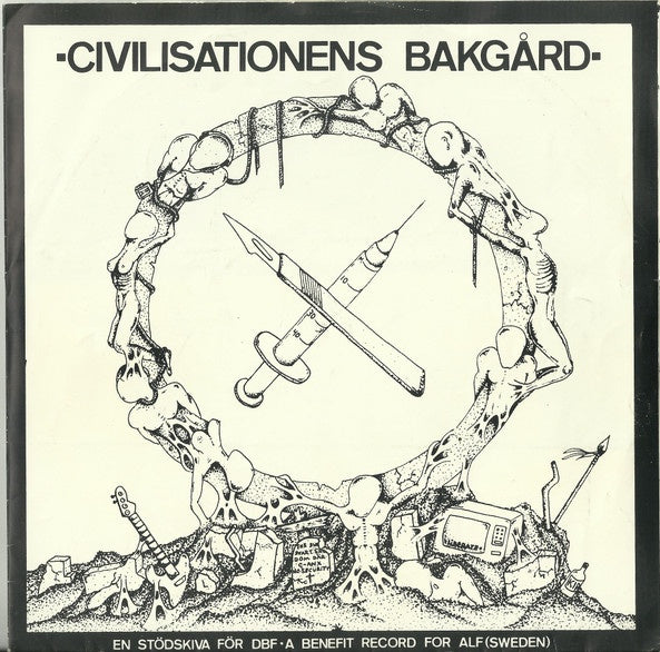 Various – -Civilisationens Bakgård- VG+ 7 EP Record 1991 ElderBerry Sweden Vinyl & Booklet - Hardcore / Punk