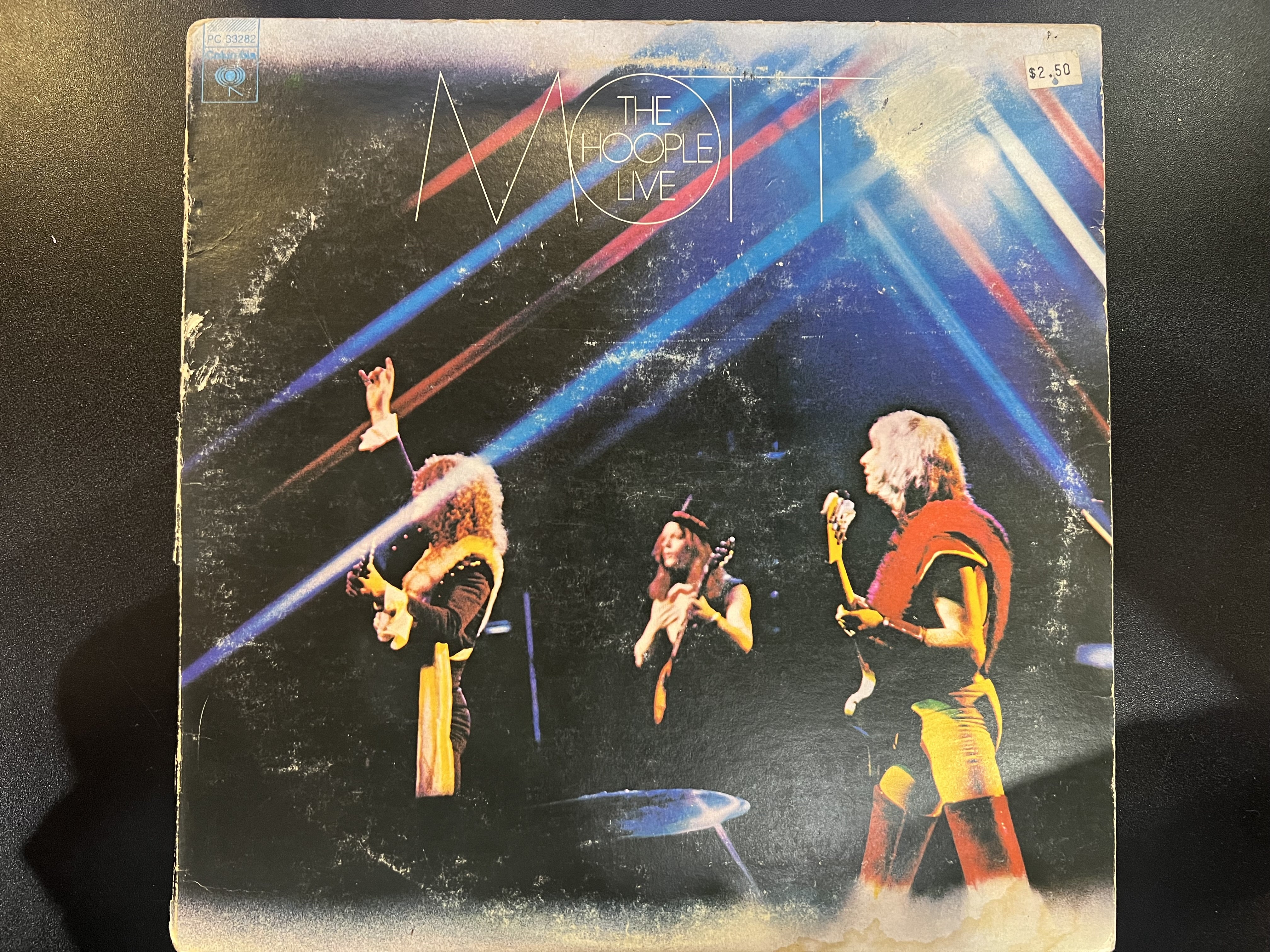 1974 Columbia USA Vinyl LP Record - Mott The Hoople's Live Rock / Glam Music Album in VG+ Condition