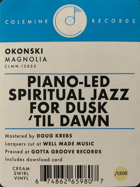 Okonski - Magnolia Mint - 2023 Spiritual Jazz LP Record on Colemine Cream Swirl Vinyl with Digital Download