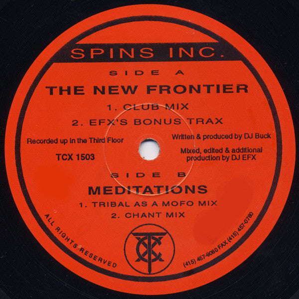 Spins Inc. - The New Frontier - VG+ 12 Single Record 1992 TCX USA Vinyl - House / Tribal House