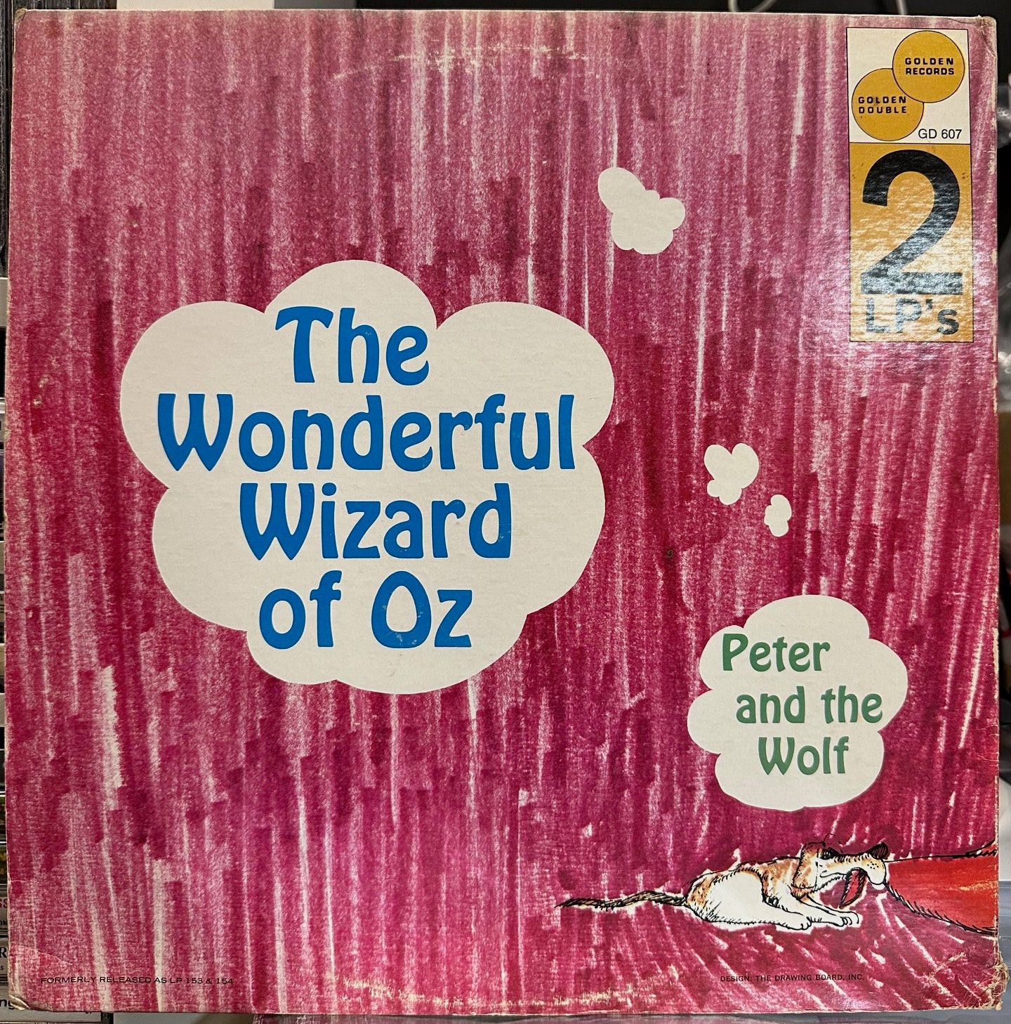 1972 Golden USA Vinyl LP Record Set - The Wonderful Wizard Of Oz and Peter And The Wolf, Children's Story Vinyl Records in VG+ Condition