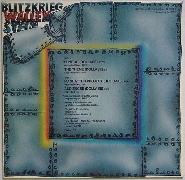 1972 Wallenstein - Blitzkrieg VG+ LP Vinyl Record from Germany, Krautrock/Prog Rock