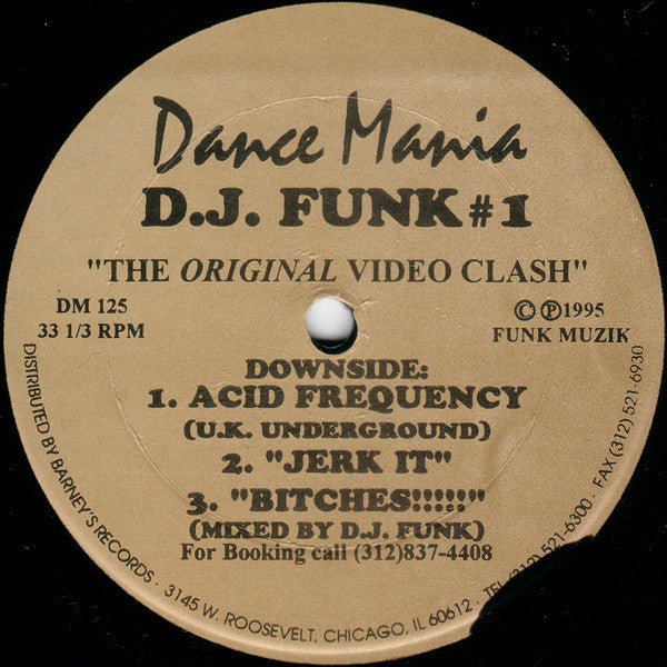 D.J. Funk #1 - The Original Video Clash - 12 - inch Single Vinyl Record (Low - Quality Grade) from Dance Mania USA in 1995 - A Classic Chicago House and House Music Release