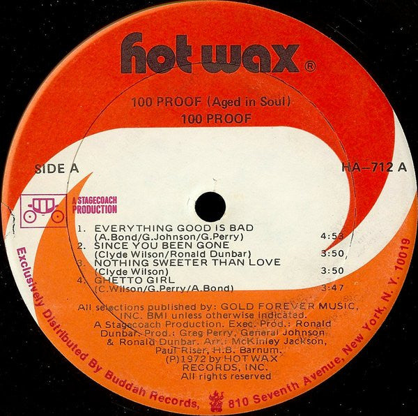 1972 US Hot Wax Vinyl LP - 100 Proof Aged In Soul Funk/Soul Album
