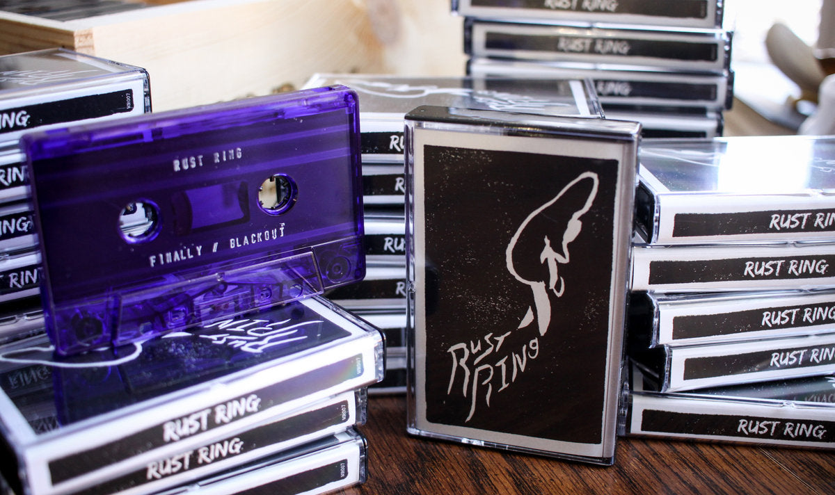 2017 Rust Ring - Finally / Blackout Clear Purple Cassette with Download, Chicago Punk/Emo