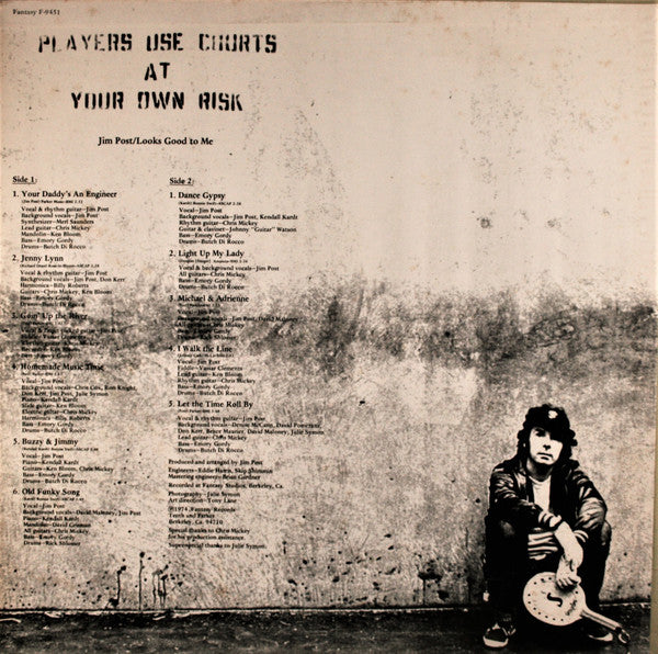 Jim Post - 'Looks Good To Me' - A Vintage VG+ LP Vinyl Record from 1974 Fantasy Records in the USA, Featuring Rock and Folk Rock Genres