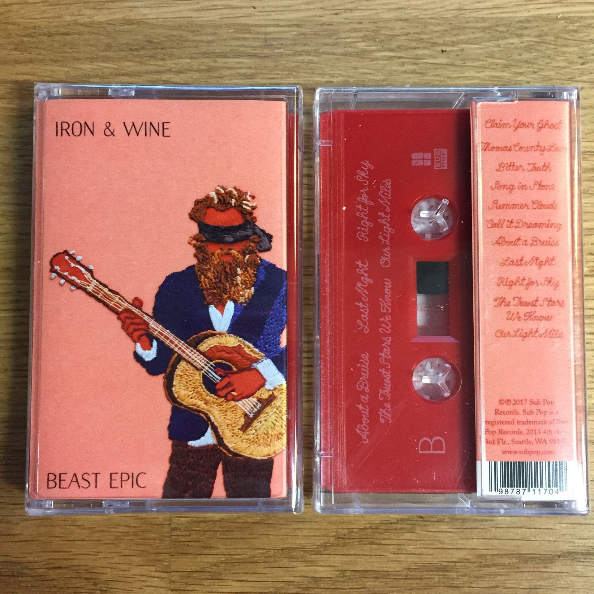 Iron And Wine's Indie Folk / Rock Masterpiece - Beast Epic New Cassette from 2017 Sub Pop with Red Tape
