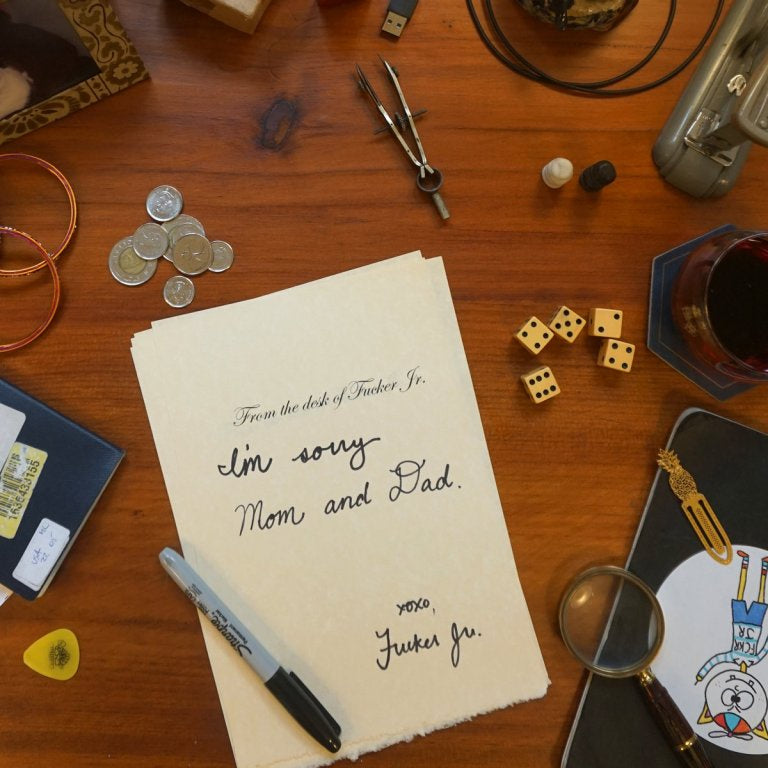 Fucker Jr.'s Apologetic Indie Rock - 2019 New Gold Edition Cassette Tape 'I'm Sorry Mom And Dad'