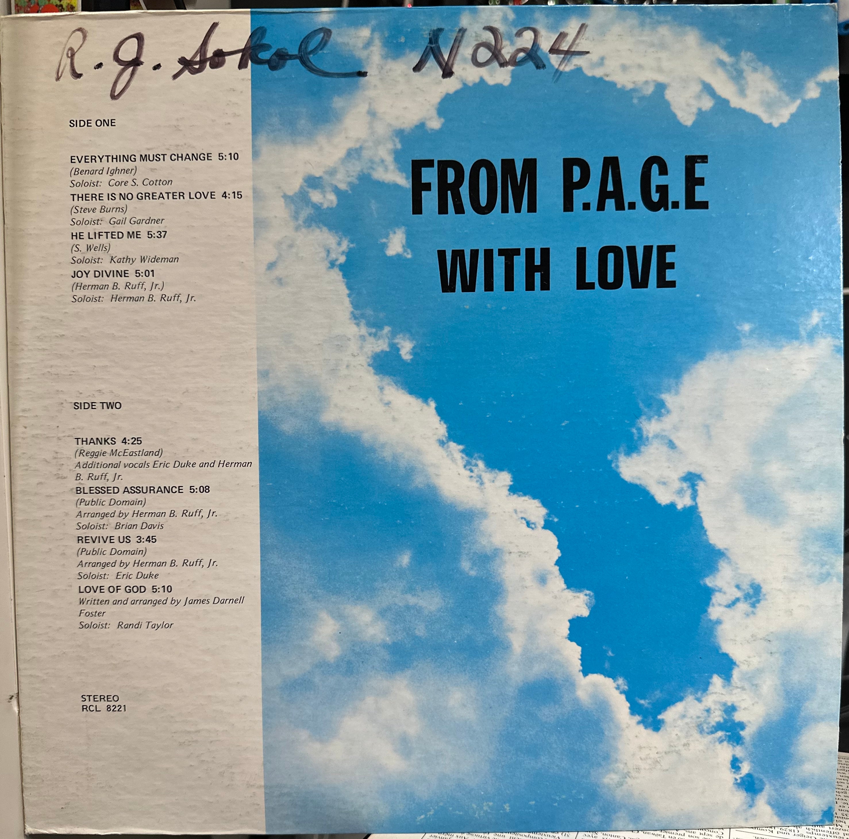 1982 P.A.G.E. Mint LP Record - USA Gospel, Soul & Funk Private Press