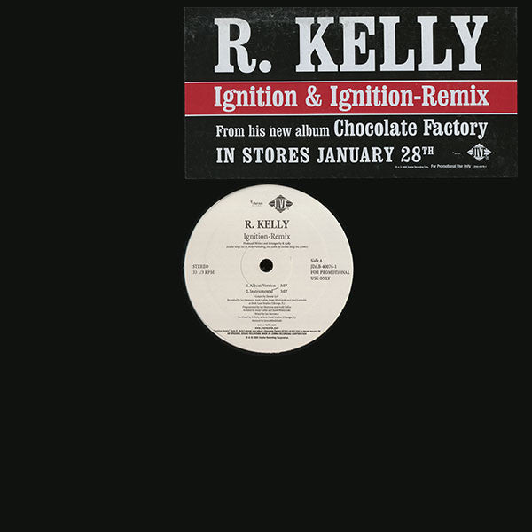R. Kelly's 2002 Jive USA Promotional 12-Inch Single Vinyl Record - Ignition and Ignition Remix in VG+ Condition - R&B Music Product